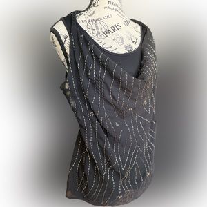 Sleeveless black, sequined, top. Size small. Brand new with tag!